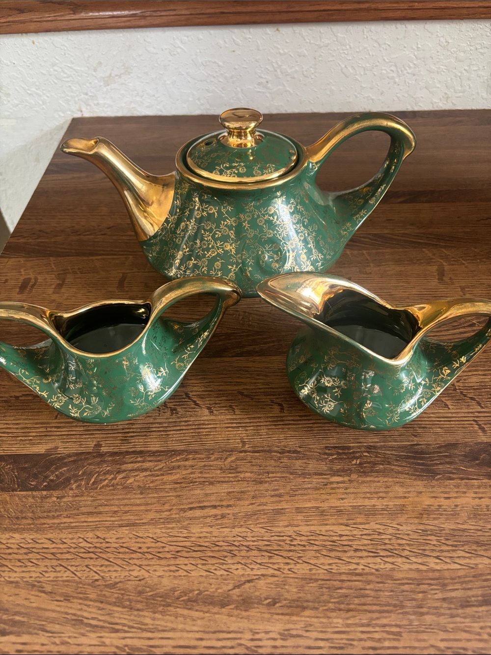 Pearl China Green and Gold Porcelain Tea Set - Elegant Home Dining Serveware